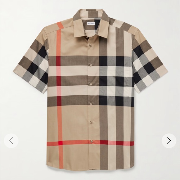 Burberry Tan and Black Casual Button Down Shirt - Picture 9 of 9